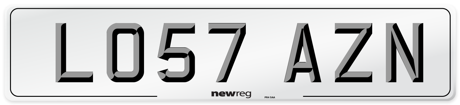 LO57 AZN Number Plate from New Reg